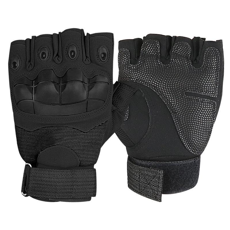 Soft Shell Tactical Gloves Half Finger Wear-resistant Non-slip Armor Outdoor Fighting Fitness Cycling Sports Half Finger Gloves