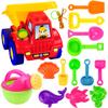 - Пляжные игрушки Набор из 14 игрушек, Игра с песком Большие песочные часы Лопатка Ведро Инструменты для копания