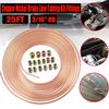 NEW Piping Tube Tubing Anti-rust With 16Pcs Tube Nuts 25ft 7.62m Roll Tube Coil of 3/16" OD Copper Nickel Brake Pipe Hose Line