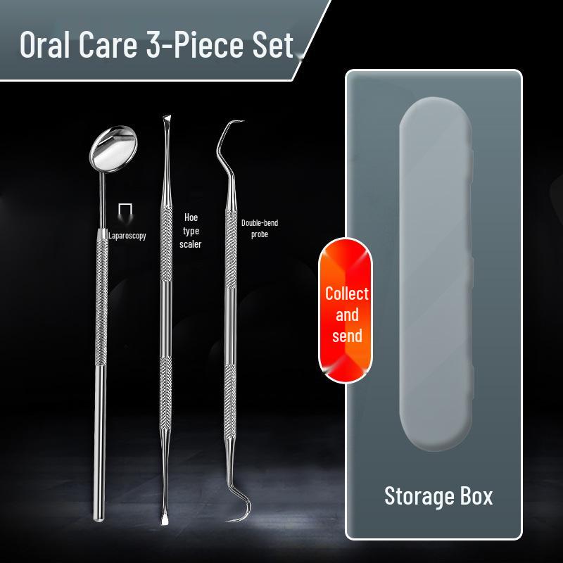 Набор стоматологических инструментов из нержавеющей стали: Оральный эндоскоп, Зонд, Зубочистка, Очиститель полости рта, Удалитель пятен и зубного камня.
