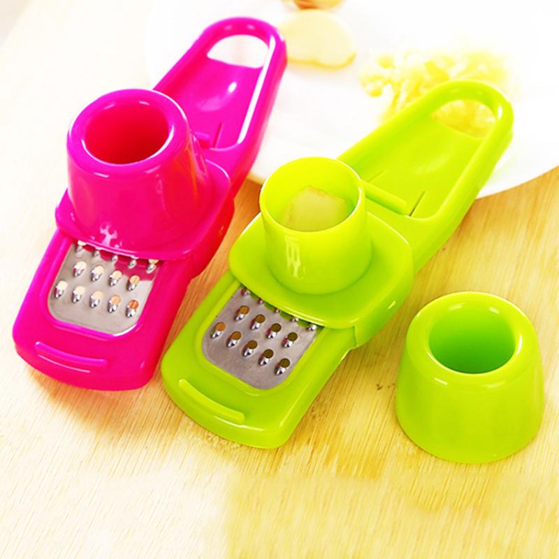 1 Pcs Mini Garlic Grinder Creative Garlic Press Kitchen Garlic Mash Manual Garlic Mashing Green Kitchen Gadgets