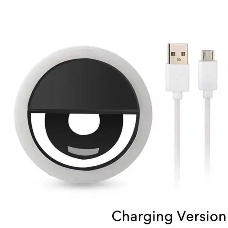 Mini LED Selfie Ring Light USB Rechargeable Portable Clip-On Lamp for Mobile Phone Live Stream Makeup Photography