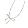 Unique Bowknot Pendant Necklace Fashion Beaded Necklace Elegant Necklace Alloy Texture Suitable for Daily Party Wear