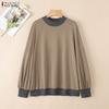 Women Casual Round Neck Autumn Long Sleeve Pullover Tops