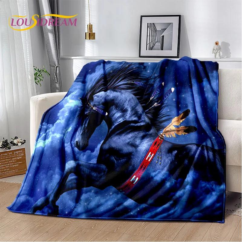 Одеяло с изображением лошади Pentium Gallant Steed, мягкое одеяло для дома, спальни, кровати, дивана, пикника, путешествия, офиса, детское одеяло