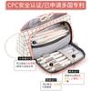 Школьная сумка для ручек и карандашей, пенал, стационарная сумка для хранения ручек, многослойная, большой емкости, дорожная косметичка, простая клетчатая сумка