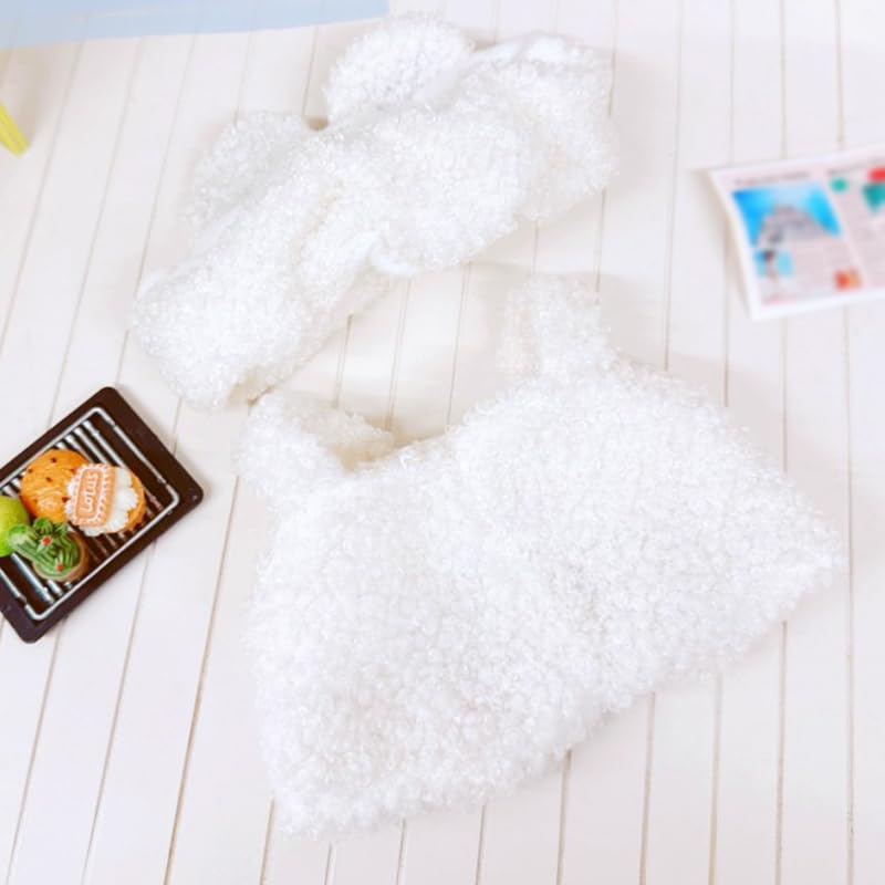 Набор повязки на голову с медвежьими ушками и комбинезона для мягких игрушек (20см) [Использовал]