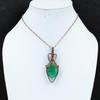 Изумрудный драгоценный камень ручной работы из чистой медной проволоки, подвеска для ювелирных изделий для мемориала
