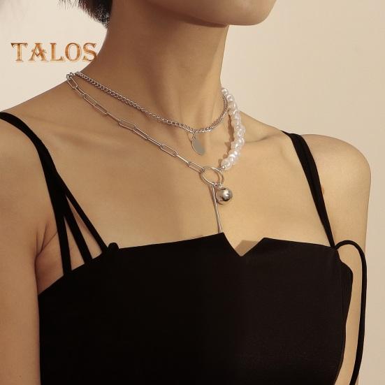 Многослойное ожерелье из искусственного барочного жемчуга для женщин, ожерелье из искусственного жемчуга с подвесками в виде цепочки, ювелирные изделия для жены и подруги