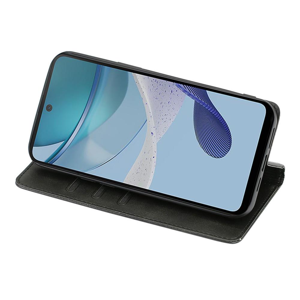 Противоударный кожаный чехол для телефона Motorola Moto G73 5G, кошелек с подставкой, текстура теленка