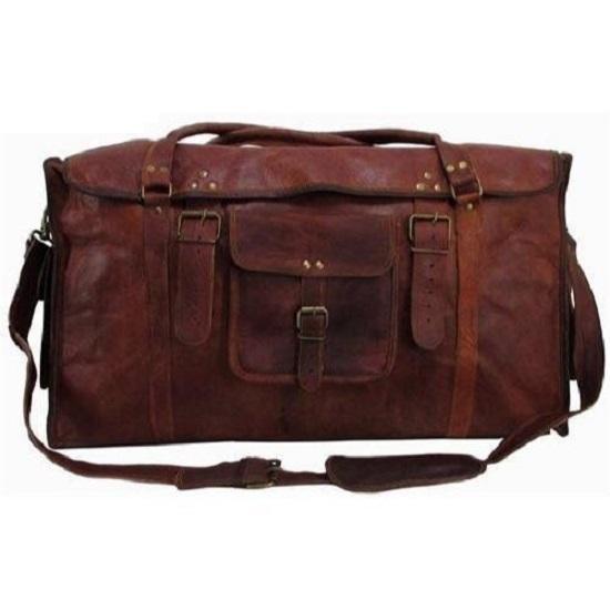 Мужская винтажная дорожная сумка Weekender с клапаном из натуральной кожи длиной 24 дюйма