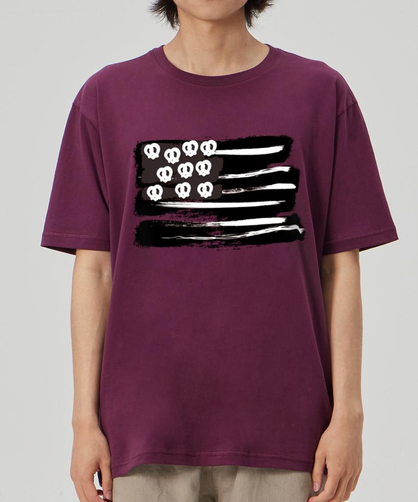 BY.L Pretzel Flag Short Sleeve T-Shirt Wine