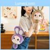 Rabbit Baby Three Plush Toy Shoulder Bag With Adjustable Strap Zipper Design