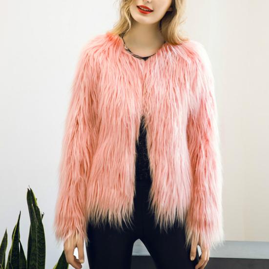 Women's Long Sleeve Fluffy Coat Open Front Faux Fur Cardigan Furry Parka Shaggy Jacket Winter Warm Outerwear