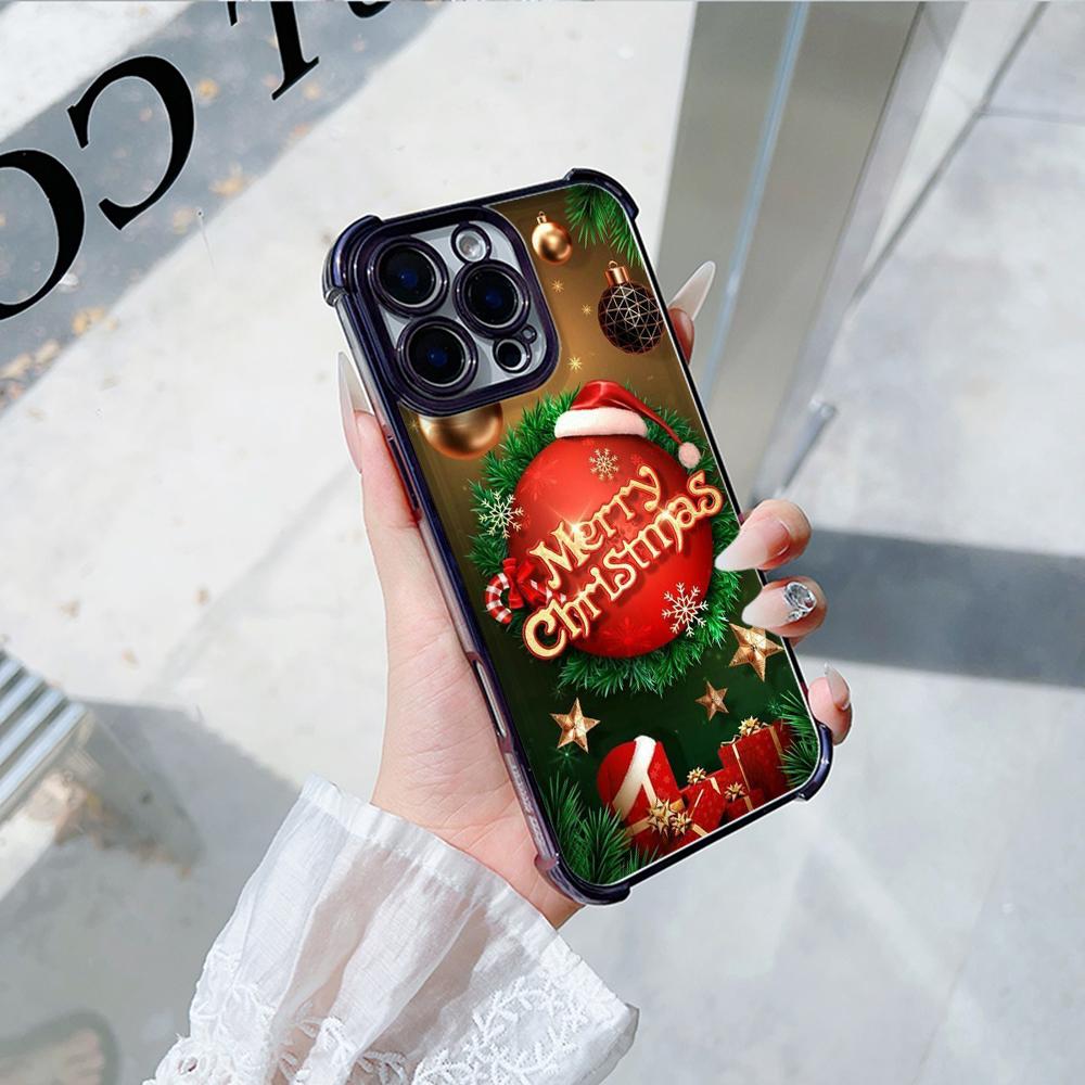 Ae113 Merry Christmas art Santa design art Гальванизированные чехлы для телефонов TPU для Xiaomi 11 Lite Redmi Note 13 Pro 12C Huawei Защитный чехол на четыре угла