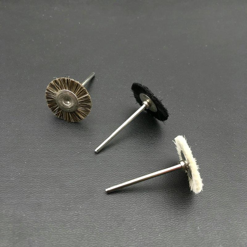 50 шт., зубная лабораторная щетка, полировальные круги, полировальные машины, вращающиеся инструменты, 2,35 мм, мягкая белая козья шерсть/щетина/полировочная щетка для пони