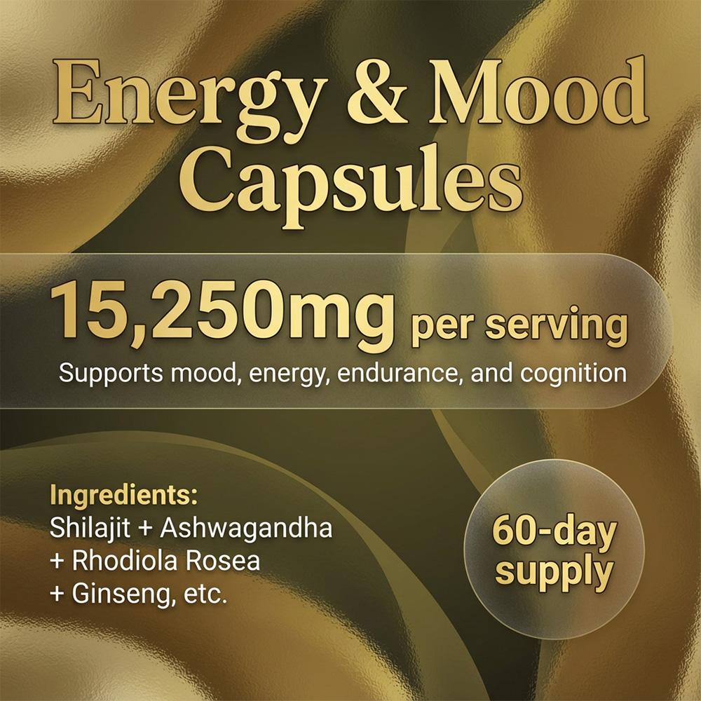 Bcuelov Shilajit 8 in 1 Supplement, Shilajit Ashwagandha Rhodiola Rosea Panax Ginseng Cordyceps Ginkgo Biloba, Turmeric, 120 Vegetable Capsules