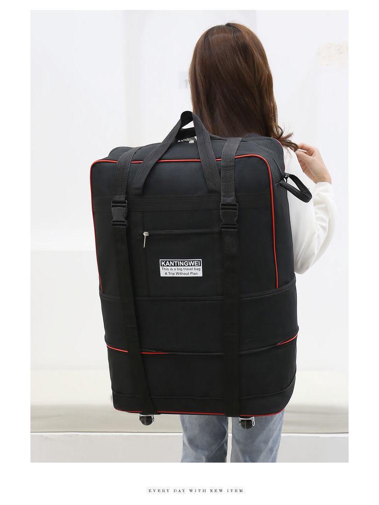 Водонепроницаемый дорожный чемодан из ткани Оксфорд - Большая вместимость, сумка для сдаваемого багажа для переезда за границу