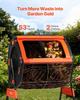 Compost Tumbler, 200L Dual Chamber Outdoor Tumbling Composter with 2 Sliding Doors and Aeration System, Large Easy-Turn Fast Rotating Composting Bin