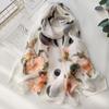 1PC  Women's Fashion Summer Long Soft Flower Print Scarf Shawl Chiffon Silk Scarves Beach Sunscreen Scarf LM