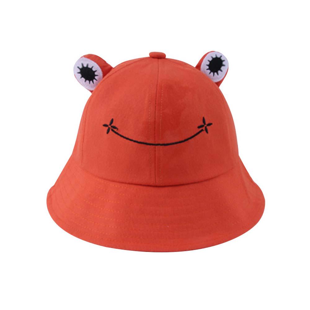 Cute Adjustable Cotton Embroidery Frog Women Fisherman's hat Visors Hat Bucket cap Sun Hat