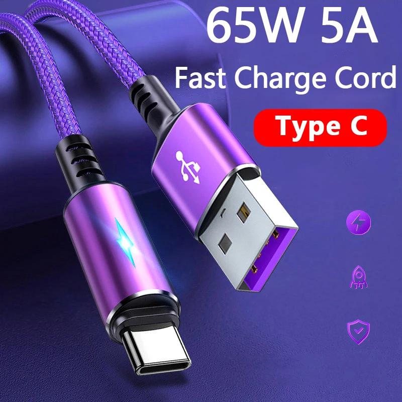 5A Super Fast Charging Cable USB Type C Cable USB C Charger Cord For iPhone 15 Pro Max Xiaomi Realme Honor Huawei Poco Oneplus