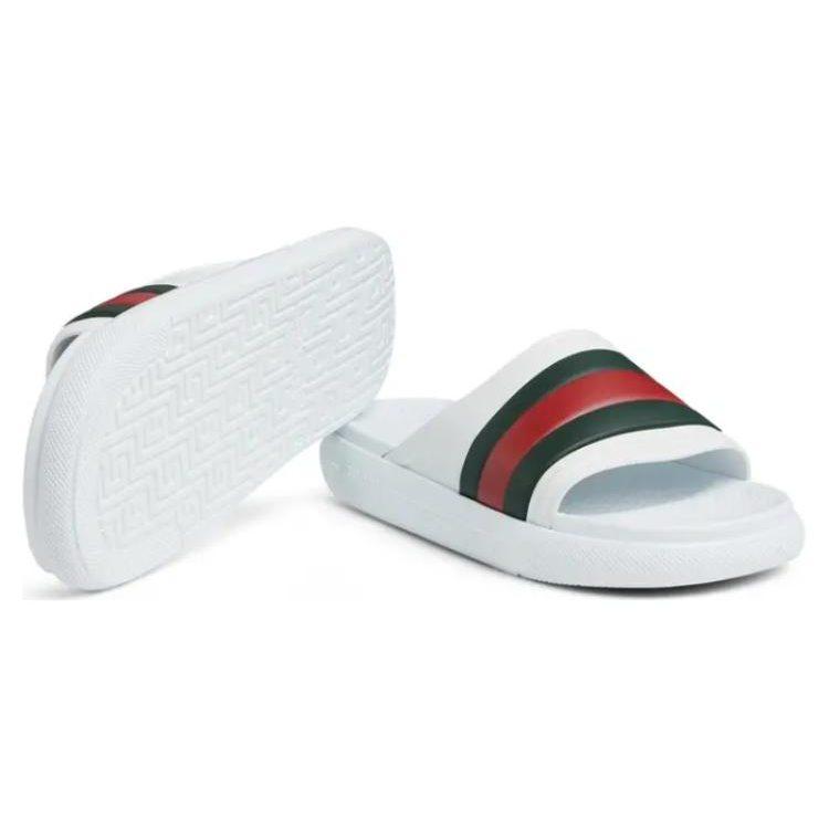 Gucci Шлепанцы на платформе 'Белый Зеленый Красный' 780286 J8700 9032