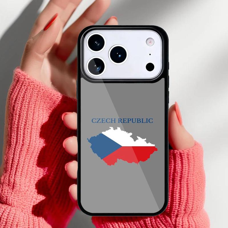 Чехия Чешский Флаг Чехол для Телефона для iPhone 17 16 15 14 13 Pro Max Задняя Крышка для 12 11 Pro Coque