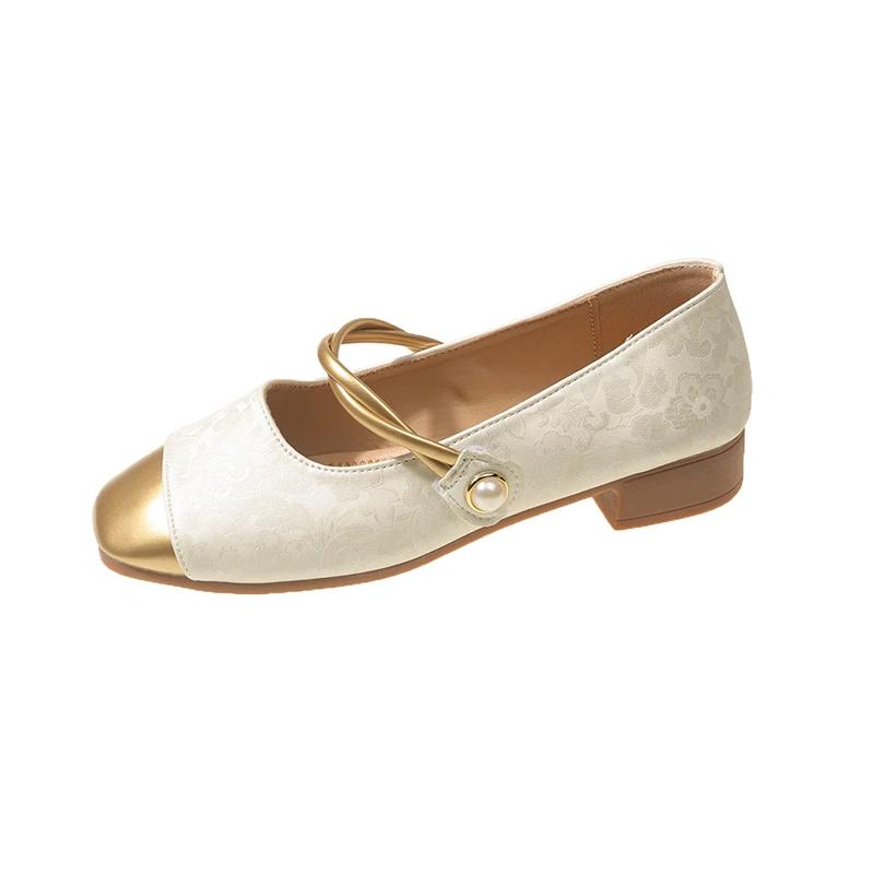 Мягкие удобные балетки Мэри Джейн Туфли для женщин Ретро на среднем каблуке Женские одинарные туфли для вечеринок Zapatos De Mujer