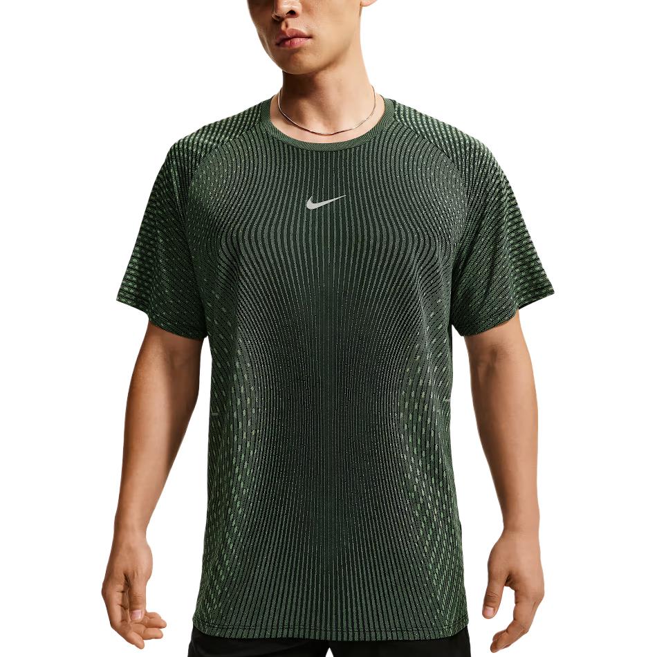 Nike Running T Shirts Men's Black/Light Green Crew Neck Moderate IH0746-010