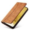 Samsung Galaxy S23+ Magnetic Wallet Case with Stand - Brown Leather Flip Cover by Hurtel
