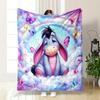 1PC Pooh Bear Eeyore  Printed Blanket - Ultra Soft & Cozy Gift for Mom and Daughter Present, Lightweight for Bed, Couch & Travel