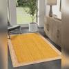 Aizza Trends Indian Handmade Braided Inner Yellow Natural Jute Area Rug- Jute Rug- Dining Room- Living Room