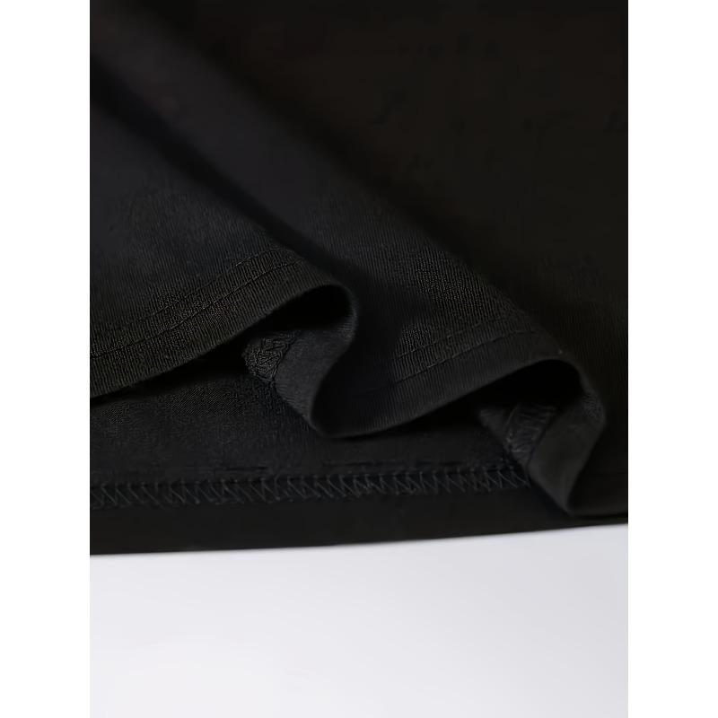 Черная повседневная мужская футболка большого размера с коротким рукавом - "СИНИЙ ?Графический дизайн "YSTER CULT", Удобный свободный крой, Идеально подходит для городских прогулок, Идеально для повседневной носки