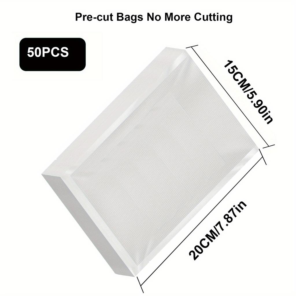 50PCS/Lot BPA-Free Vacuum Food Bags, Vacuum Sealed Storage Bags For Food Storage and Preservation,Reusable Vacuum Sealer Bag