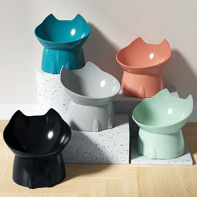 1 шт. миска для кошек WhiskerWare, пластиковая приподнятая миска для кормления домашних животных с защитой от опрокидывания и наклонным краем, корм для кошек с защитой шеи