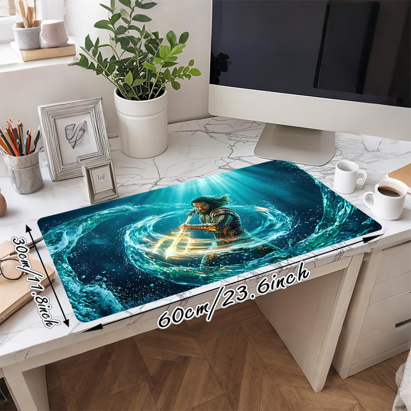 1Pc Aquatic Warrior Fantasy Gaming Mouse Pad Keyboard Desk Mat Non-slip Rubber Lock Edge Waterproof Computer Mousepad for Office Home Decor S1254
