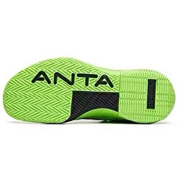 Anta Баскетбольные кроссовки Attack 2 легкие, амортизирующие, нескользящие, прочные, среднего размера, мужские, цвет черный, зеленый 112031107-5