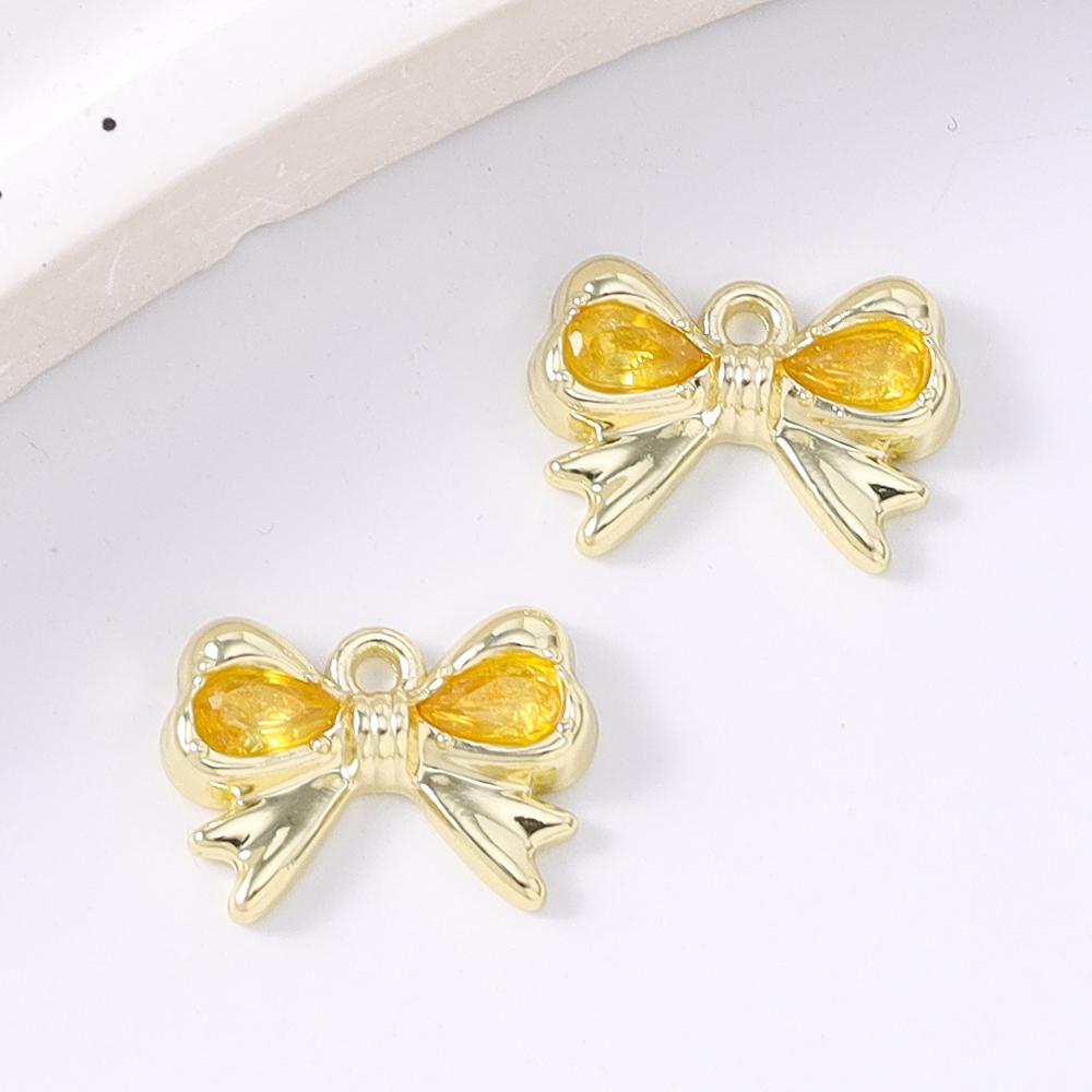 5pcs Cute Crystal CZ Bowknot Charms Pendants for Jewelry Making Necklace Earrings Bracelet DIY Handmade Accessories Supplies