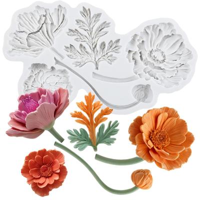 Силиконовые формы для мака, Форма для цветка, Форма для мастики, Инструменты для украшения торта, Топпер для кекса, Форма для конфет, шоколада, гампасты