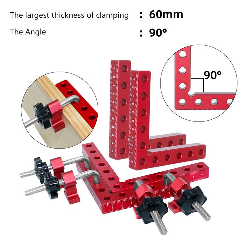 2Sets 90 Degree L-Shaped Auxiliary Fixture Splicing Board Positioning Panel Fixed Clip Carpenter's Square Ruler Woodworking Tool