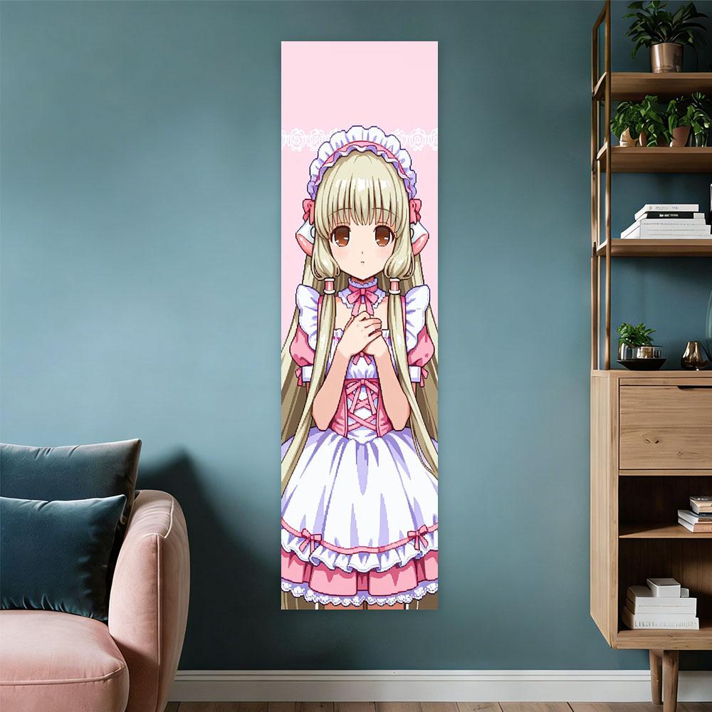 2D плоская печать Chobits Вертикальный гобелен Милый Лолита Горничная Пиксель-арт Печать Настенное панно Для подростковой спальни Декор общежития