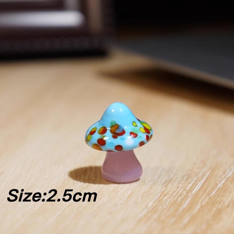 Семейство грибов Стеклянные украшения ручной работы Милая глазурованная фигурка гриба Мини-украшения для автомобиля Креативные праздничные подарки Оптом Новинка