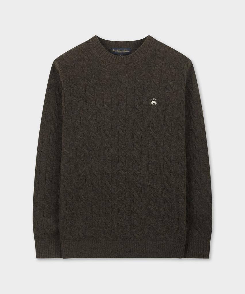 Шерстяной свитер с косами BROOKS BROTHERS (коричневый) (Bbwrmbf401)