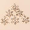 Leslie 5pcs 30*38mm Exquisite Gold Color Christmas Crystal Snowflake Charms for Jewelry Making Women Necklace Earrings DIY Craft