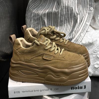 Модная Ретро Женская Обувь на Платформе Новая Трендовая Женская Повседневная Обувь Универсальная Женская Спортивная Обувь Комфортная Обувь для Увеличения Роста zapatillas mujer