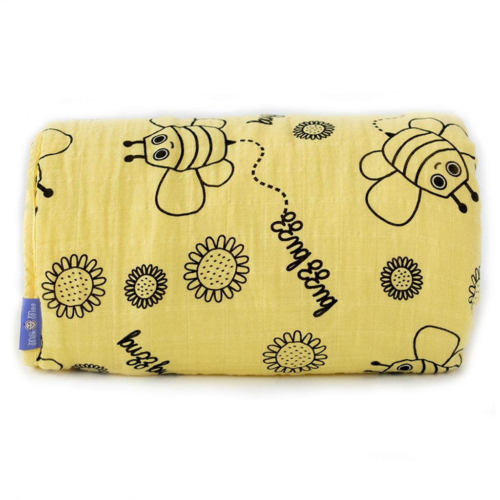 Одеяло с наполнителем из муслинового волокна Milk&Moo Buzzy Bee Baby, мягкое, дышащее, легкое