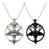 Vintage Pan God Skull Pendants Necklace Men Fashion Pentagram Goat Head Pendant Chain Unisex Luck Alloy Gothic Necklace Jewelry