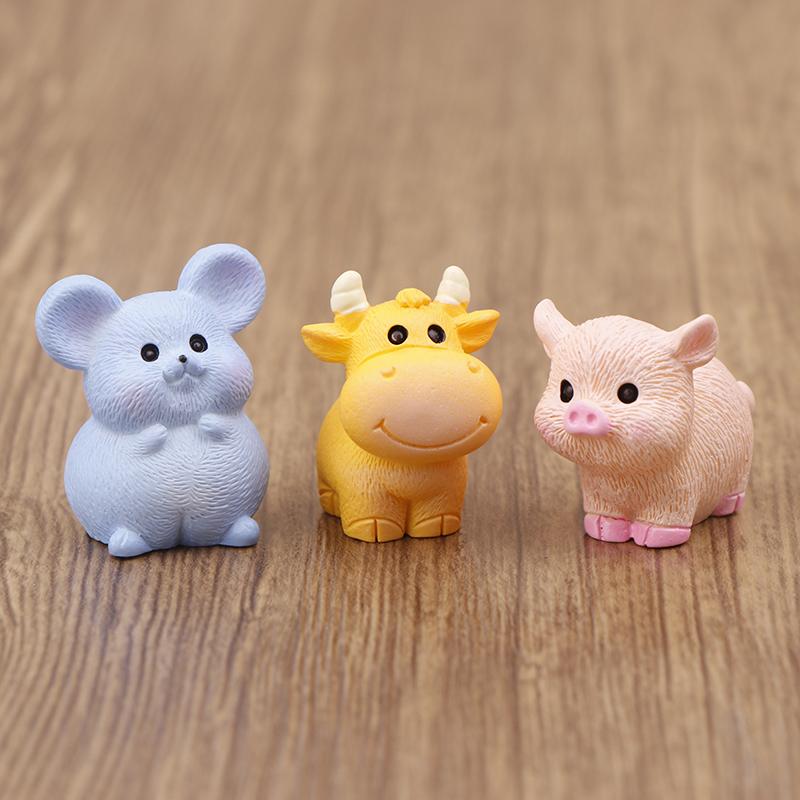 1 шт. Миниатюрные 12 статуэток кукол из смолы со знаком зодиака, реалистичные животные для украшения микропейзажа, аксессуары для самостоятельного изготовления