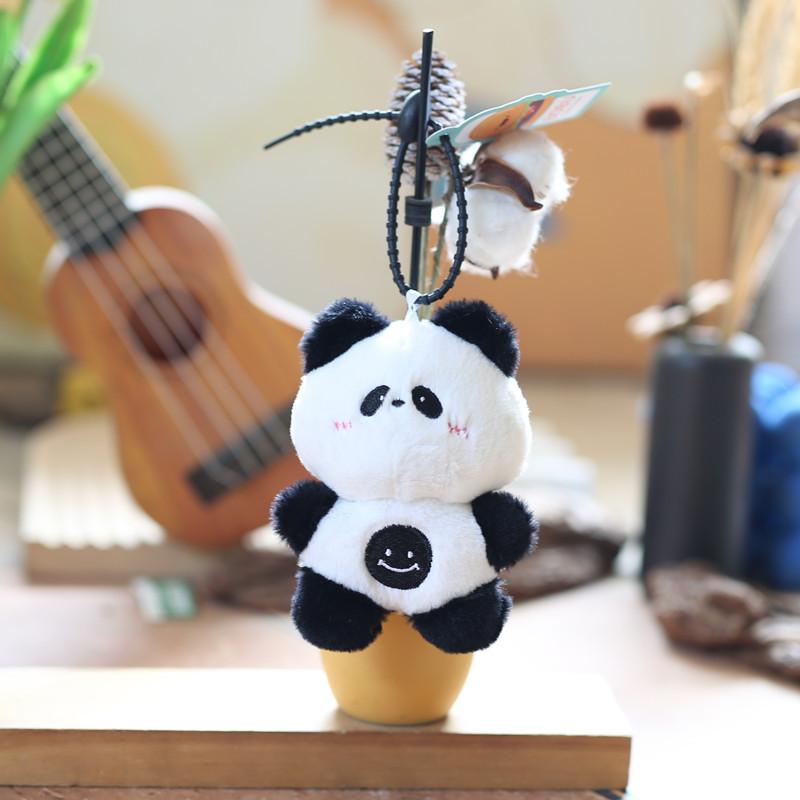 Cute Cute Little Panda Pendant Plush Toy Doll Smile Bag Hanging Decoration Keychain Doll Doll Doll